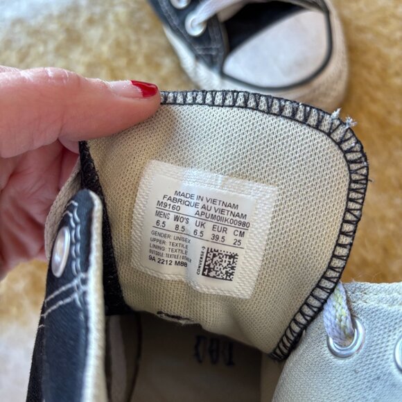 Converse Chuck Taylor All Star High Top Sneakers Black size 8.5 - Picture 6 of 6